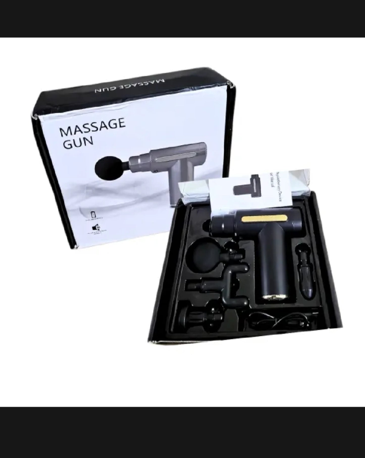 5-in-1 Rechargeable Body Massage Gun/Deep Tissue Muscle Pain Relaxation Tool Unisex